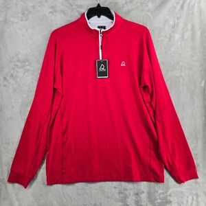 Deolax Golf Pullover Long Sleeve 1/4 Zip Athletic Training Top Red XL‎